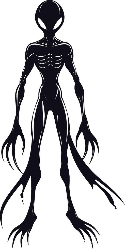 ai généré silhouette extraterrestre noir Couleur seulement plein corps vecteur