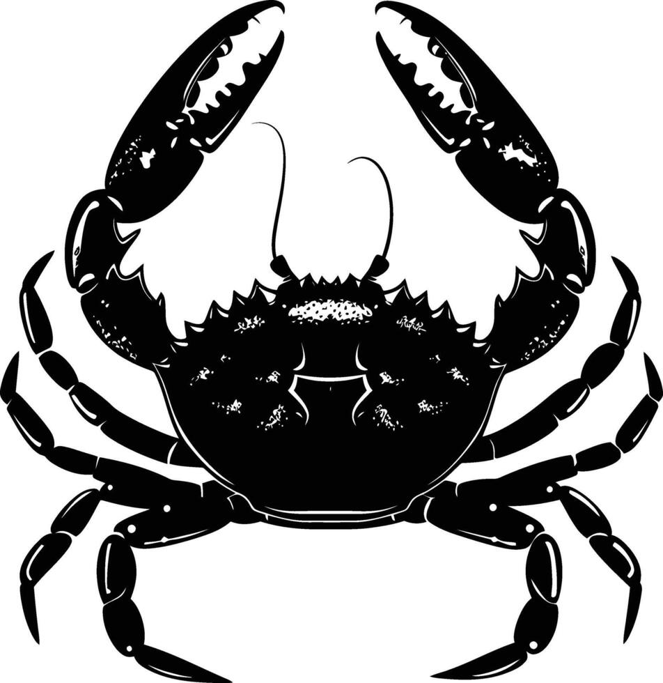 ai généré silhouette Crabe plein corps noir Couleur seulement vecteur