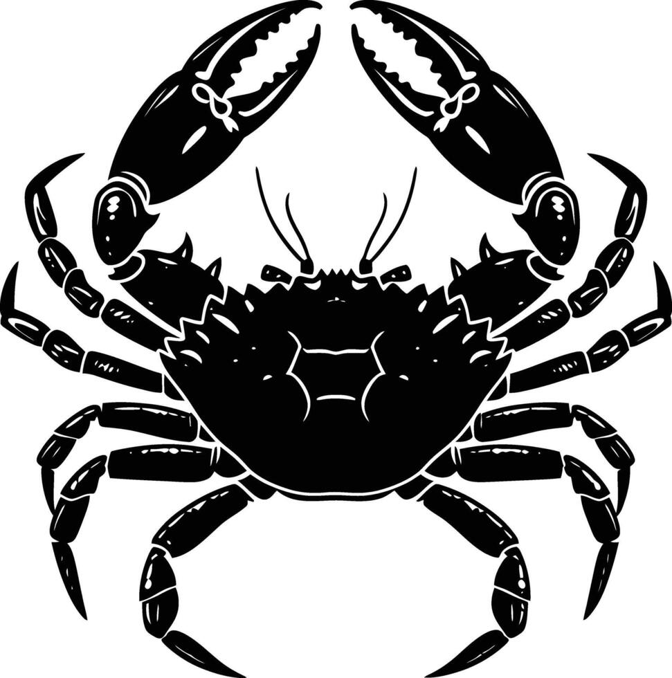 ai généré silhouette Crabe plein corps noir Couleur seulement vecteur