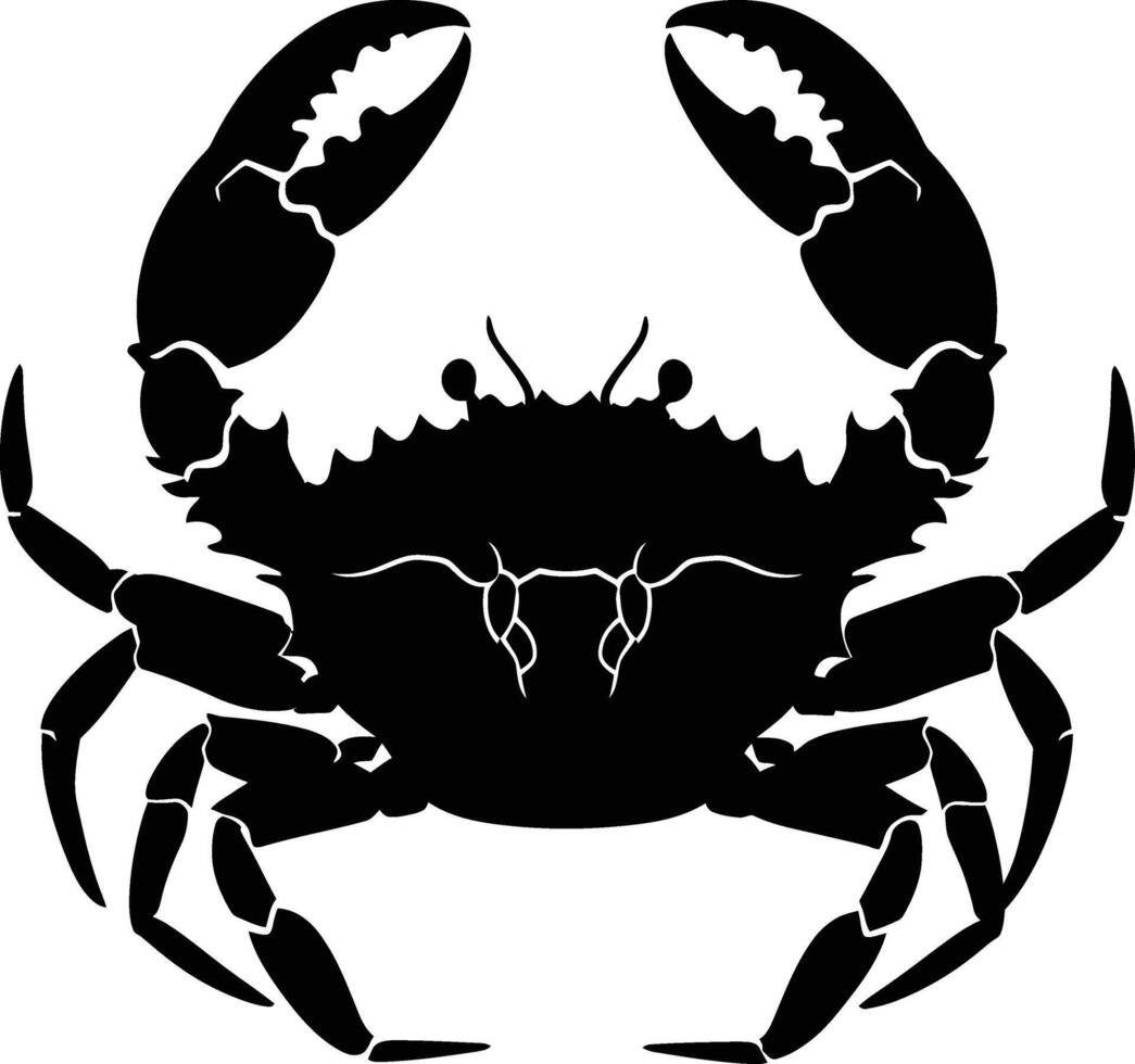 ai généré silhouette Crabe plein corps noir Couleur seulement vecteur