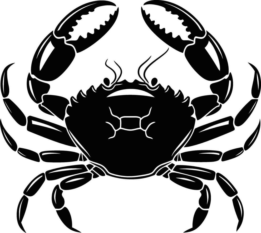 ai généré silhouette Crabe plein corps noir Couleur seulement vecteur