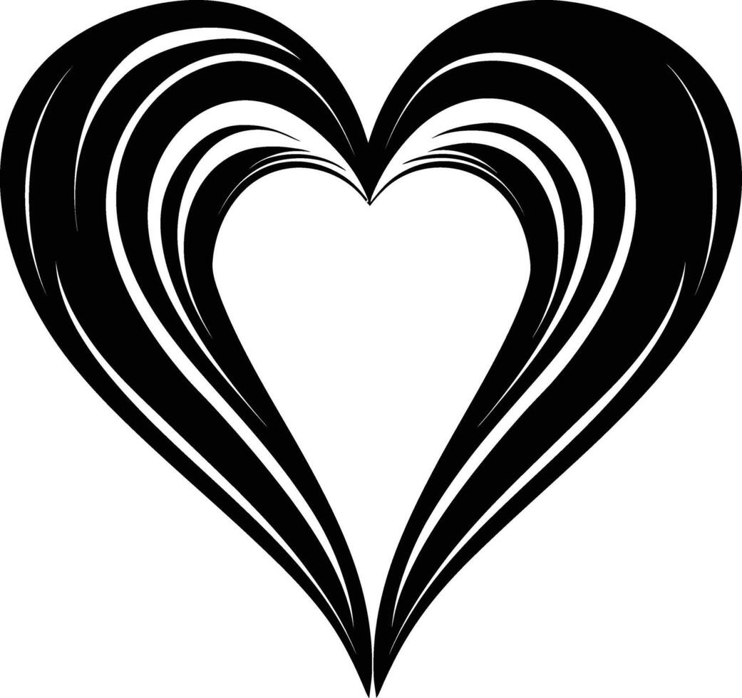 ai généré silhouette cœur l'amour logo symbole noir Couleur seulement vecteur