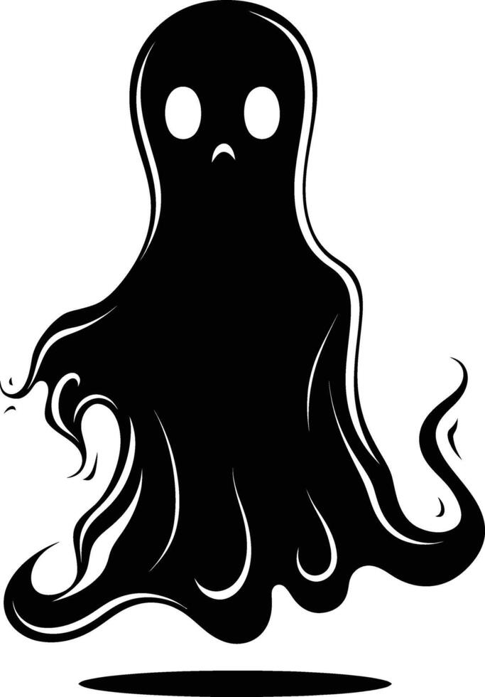 ai généré silhouette mignonne fantôme noir Couleur seulement plein corps corps vecteur