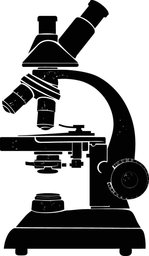 ai généré silhouette microscope noir Couleur seulement vecteur