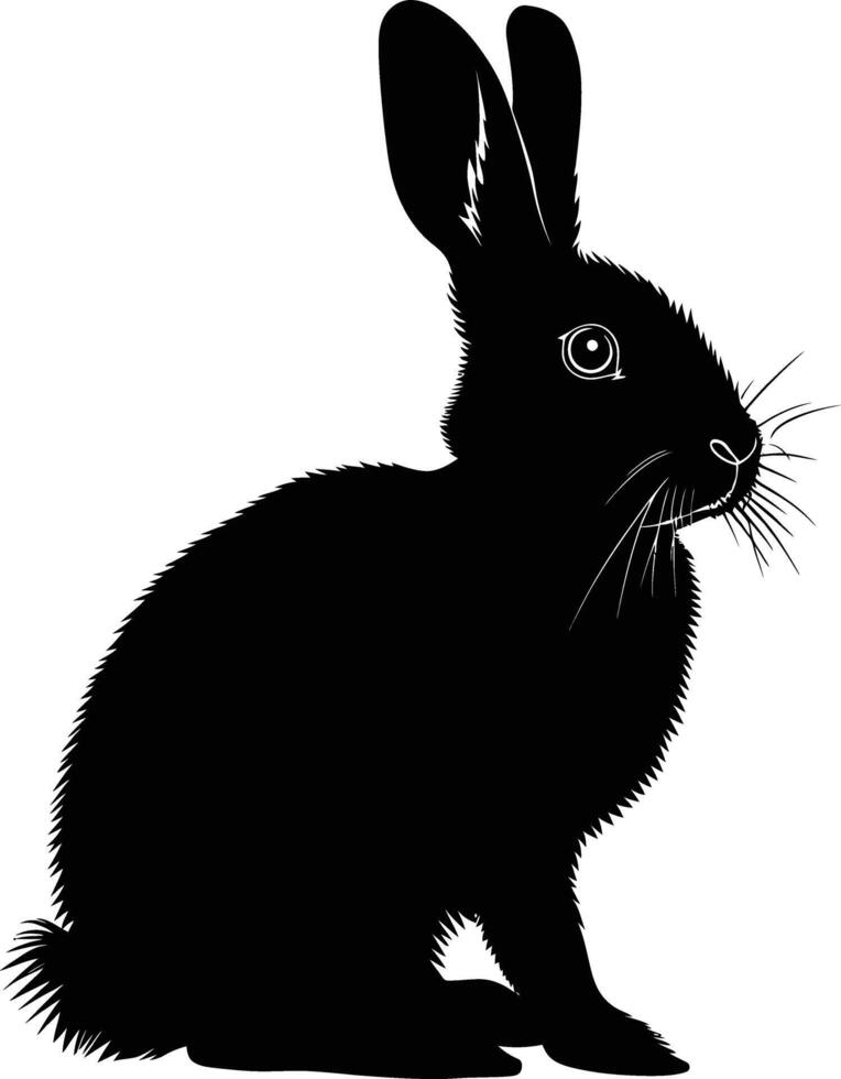 ai généré silhouette lapin noir Couleur seulement plein corps vecteur