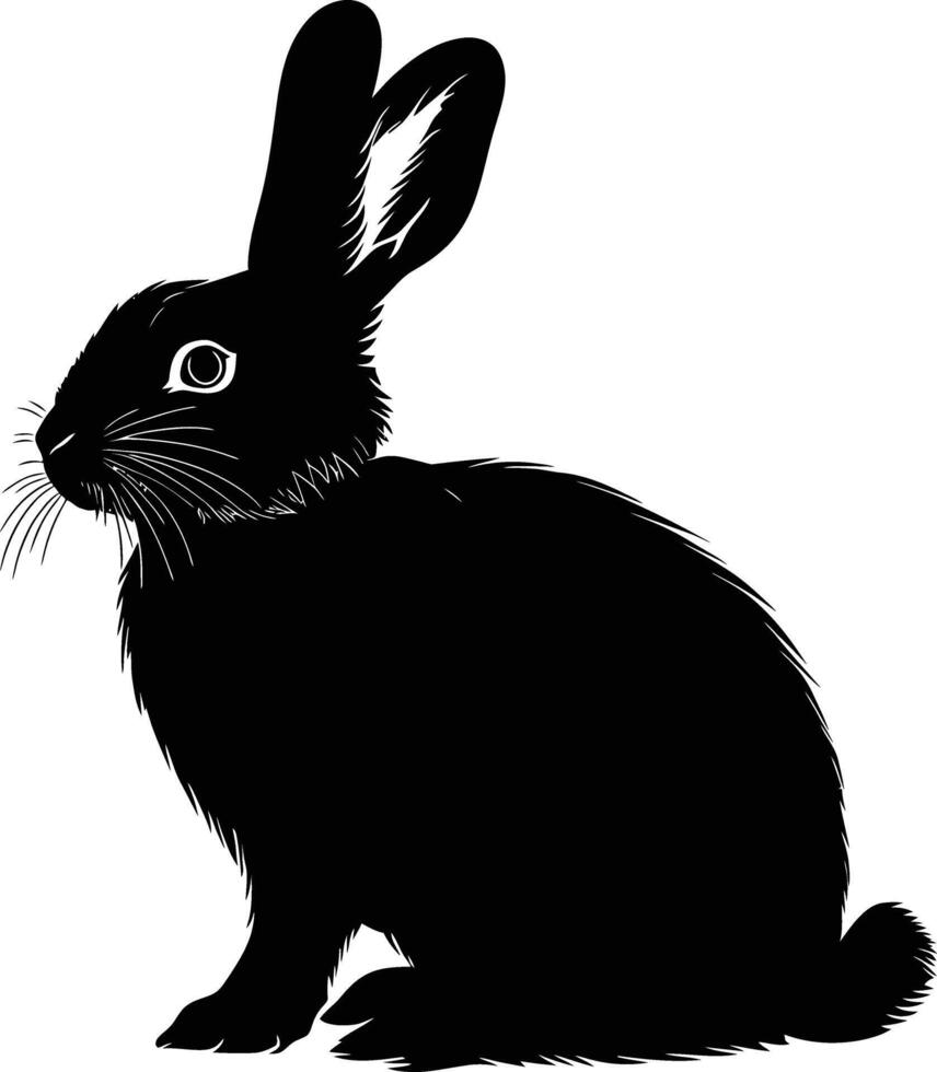 ai généré silhouette lapin noir Couleur seulement plein corps vecteur