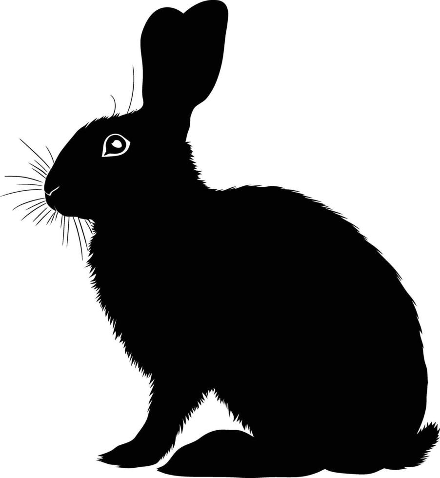 ai généré silhouette lapin noir Couleur seulement plein corps vecteur