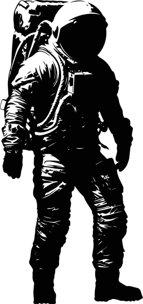 ai généré silhouette astronaute noir Couleur seulement plein corps vecteur
