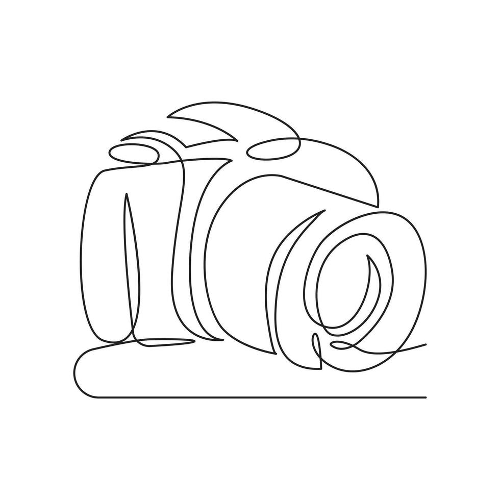 continu Célibataire ligne main dessin contour ligne de numérique caméra vecteur art illustration minimaliste conception