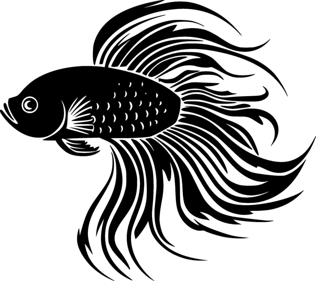 poisson, noir et blanc vecteur illustration