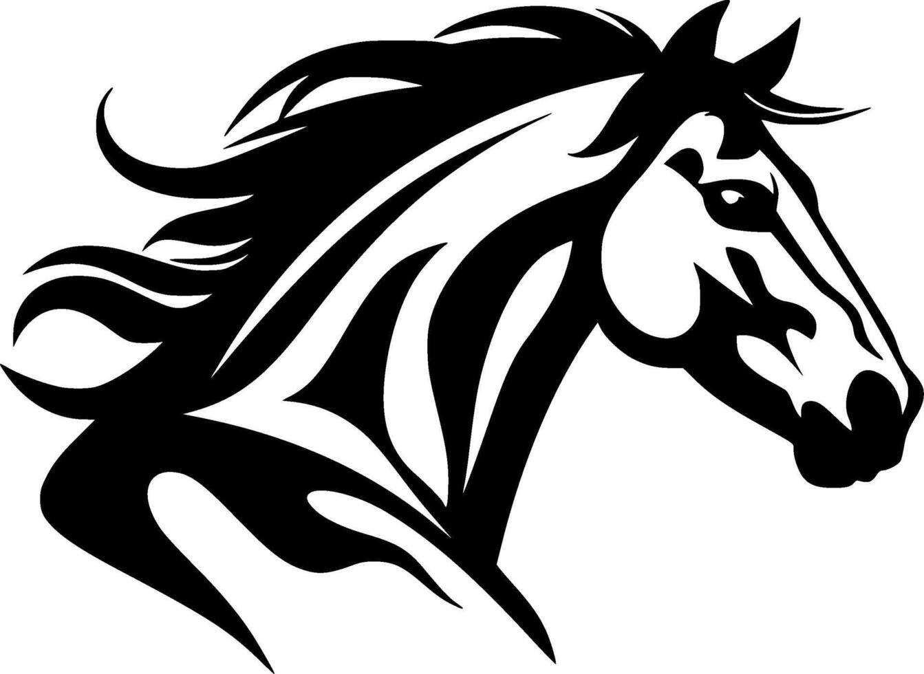 cheval, noir et blanc vecteur illustration