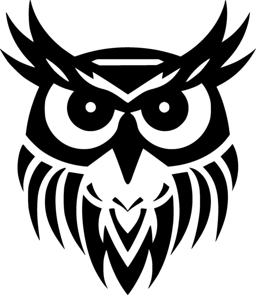 hibou - minimaliste et plat logo - vecteur illustration