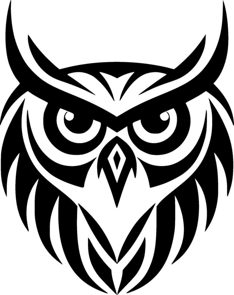 hibou - minimaliste et plat logo - vecteur illustration