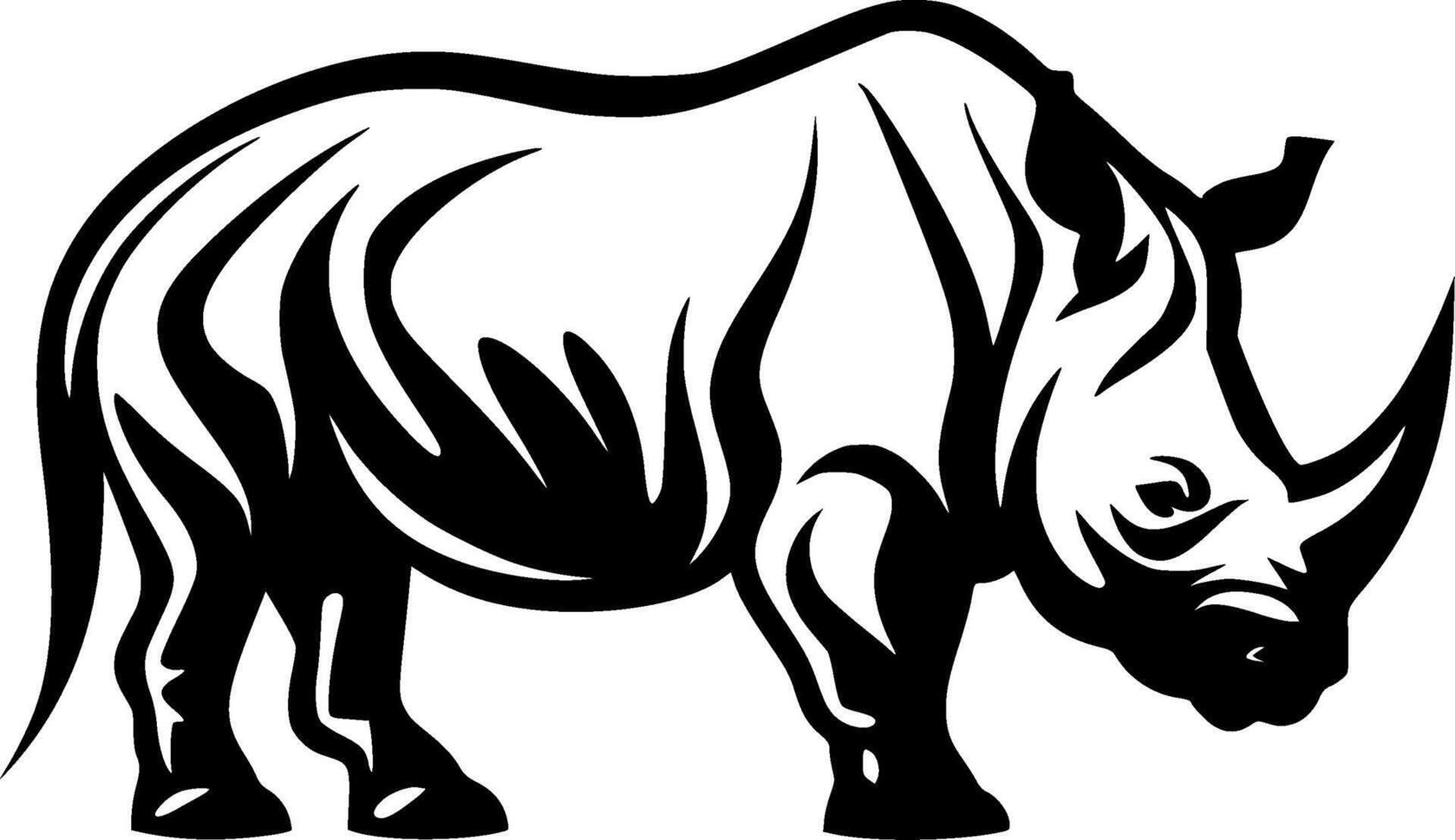 rhinocéros, minimaliste et Facile silhouette - vecteur illustration