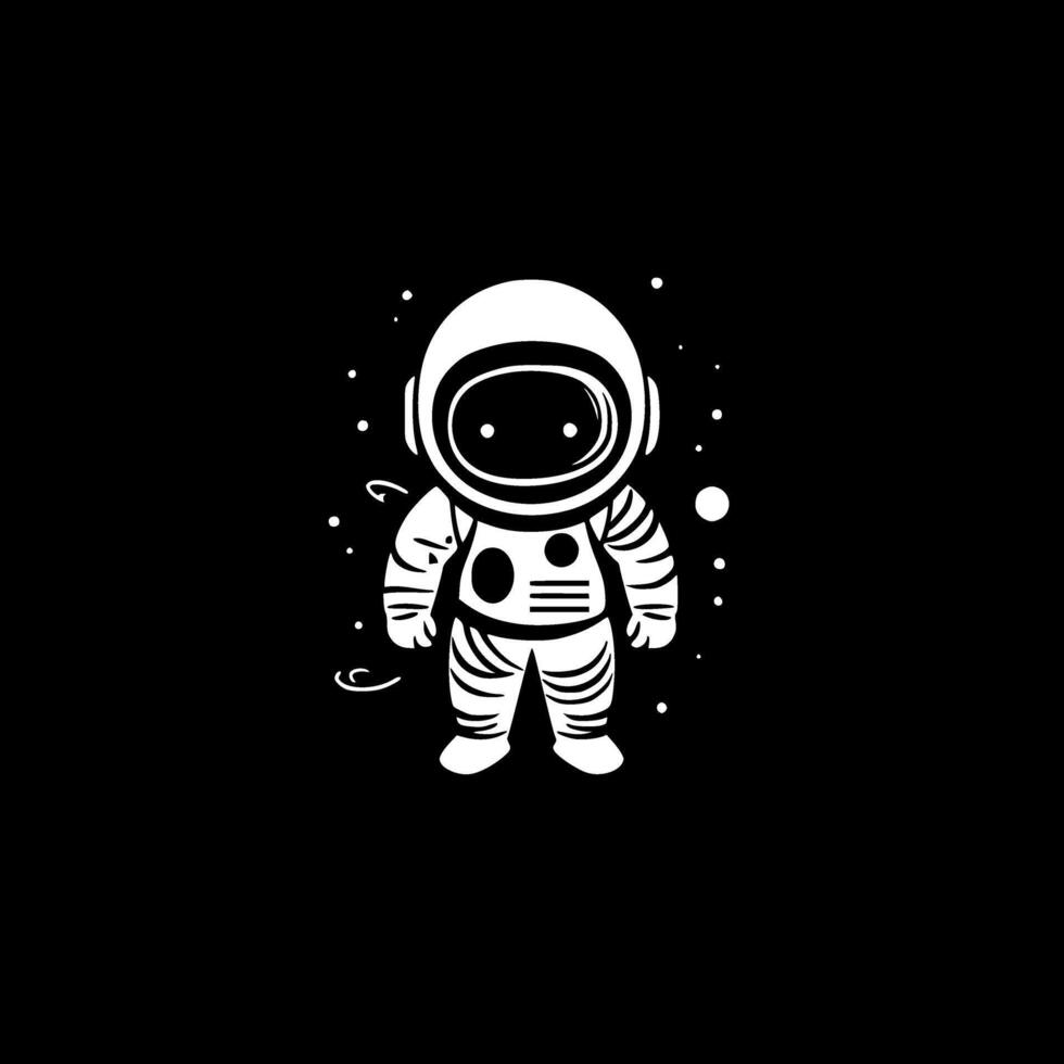 espace - noir et blanc isolé icône - vecteur illustration