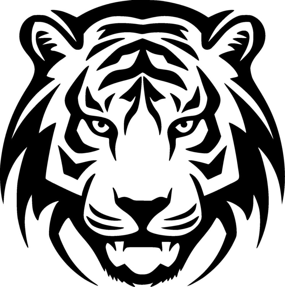 tigre, noir et blanc vecteur illustration