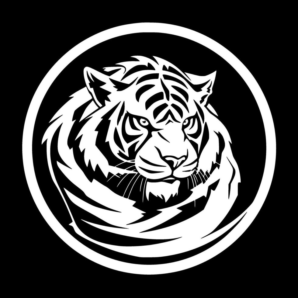 tigre - minimaliste et plat logo - vecteur illustration