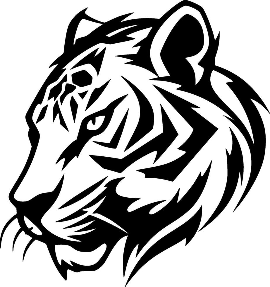 tigre, noir et blanc vecteur illustration