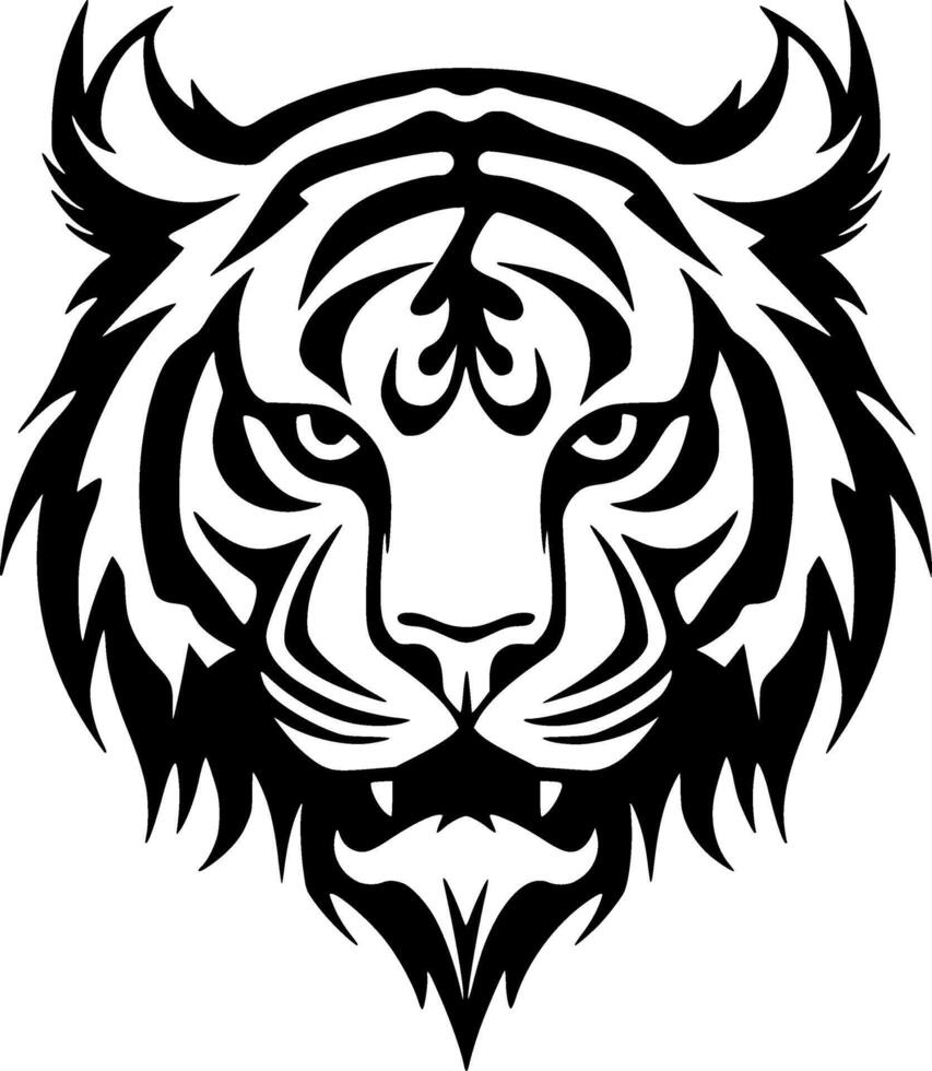 tigre, noir et blanc vecteur illustration