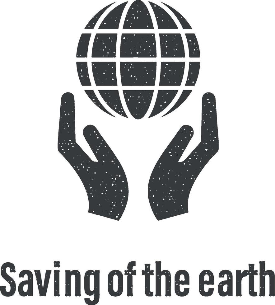 économie de le Terre icône vecteur illustration dans timbre style