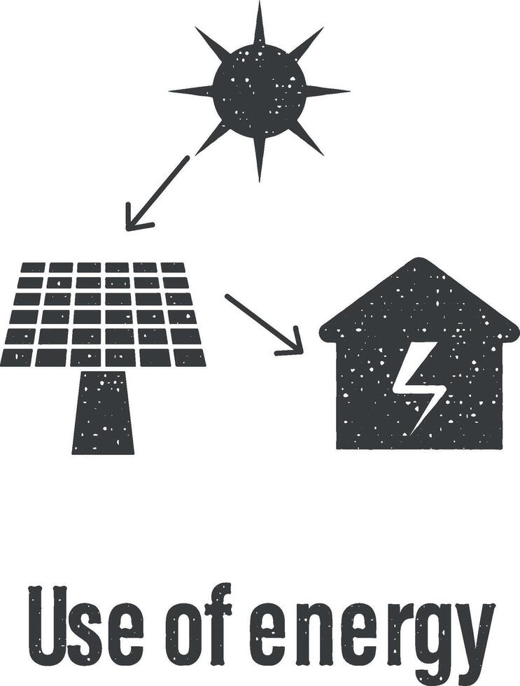 utilisation de énergie icône vecteur illustration dans timbre style