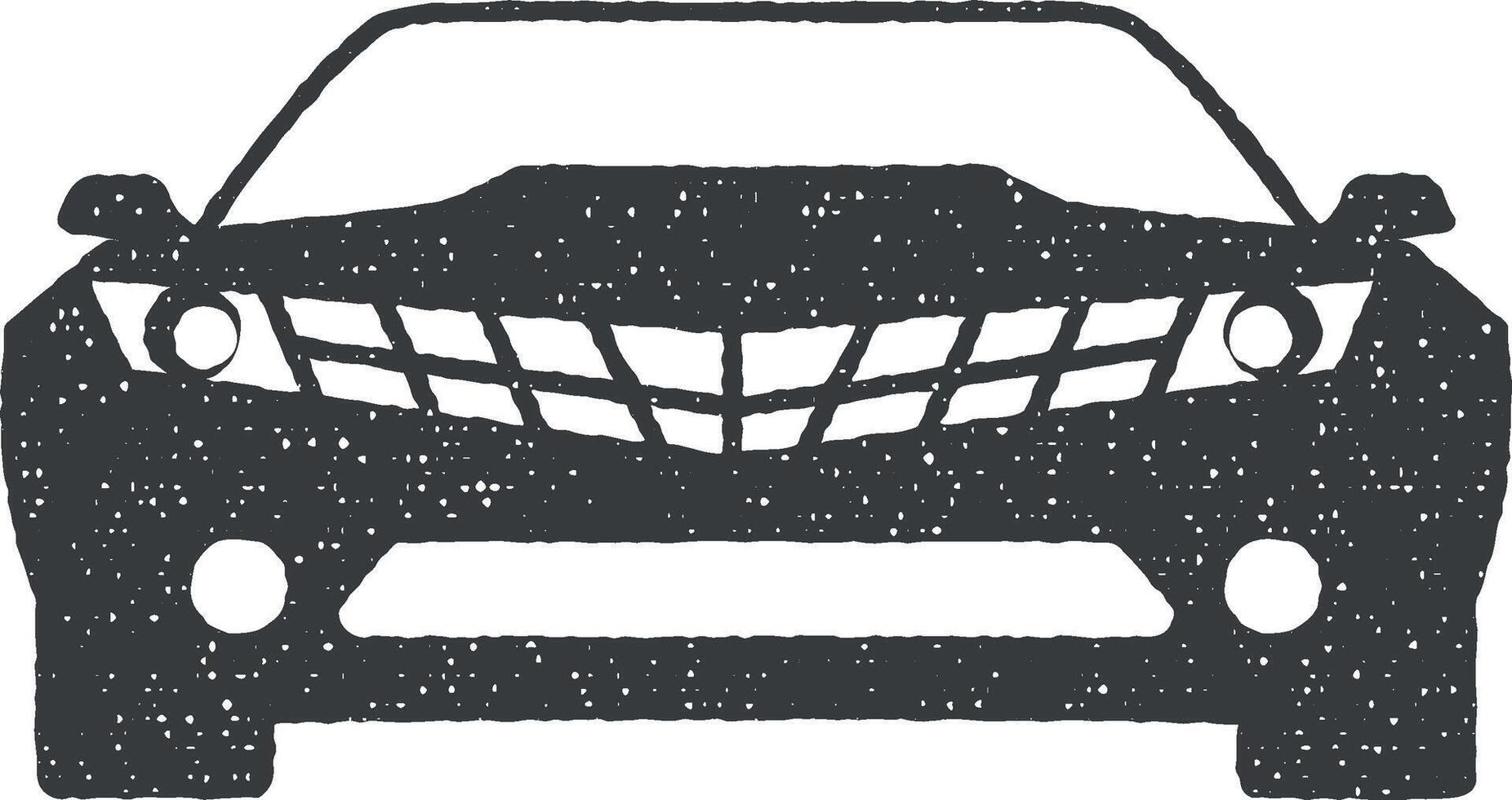 de face vue muscle voiture icône vecteur illustration dans timbre style