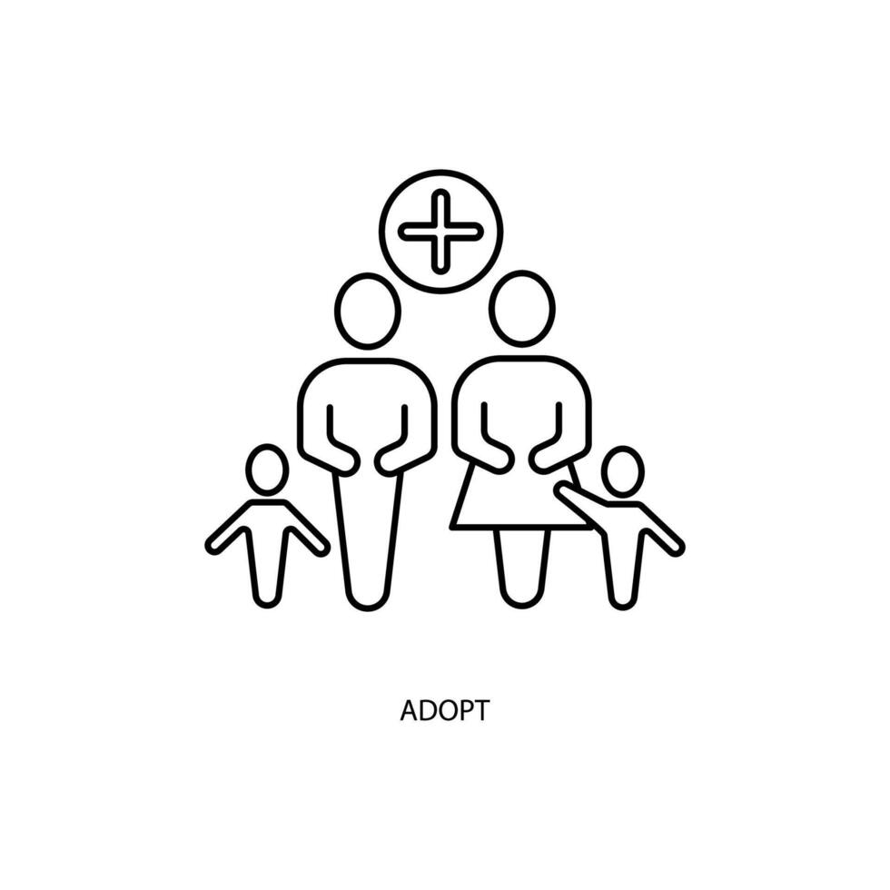 adopter concept ligne icône. Facile élément illustration. adopter concept contour symbole conception. vecteur