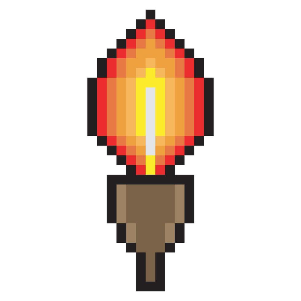 flamboyant torche dans pixel art vecteur