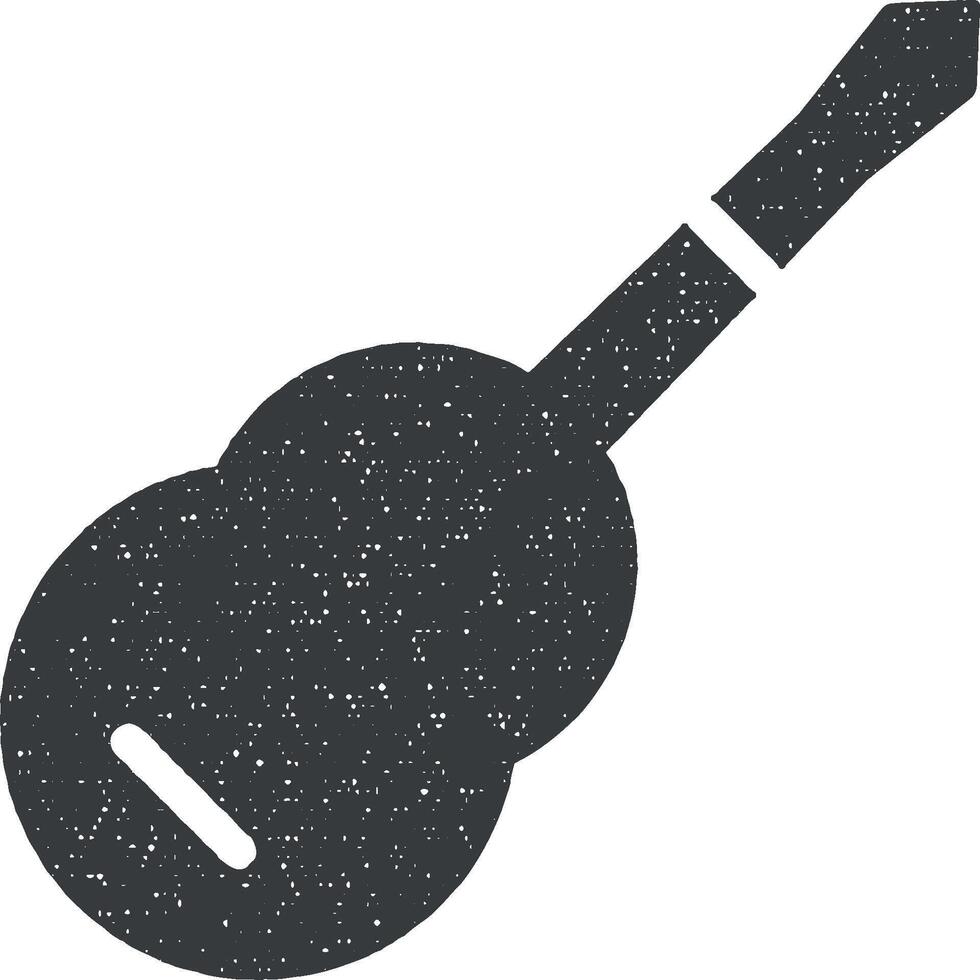 la musique festival, acoustique, guitare icône vecteur illustration dans timbre style