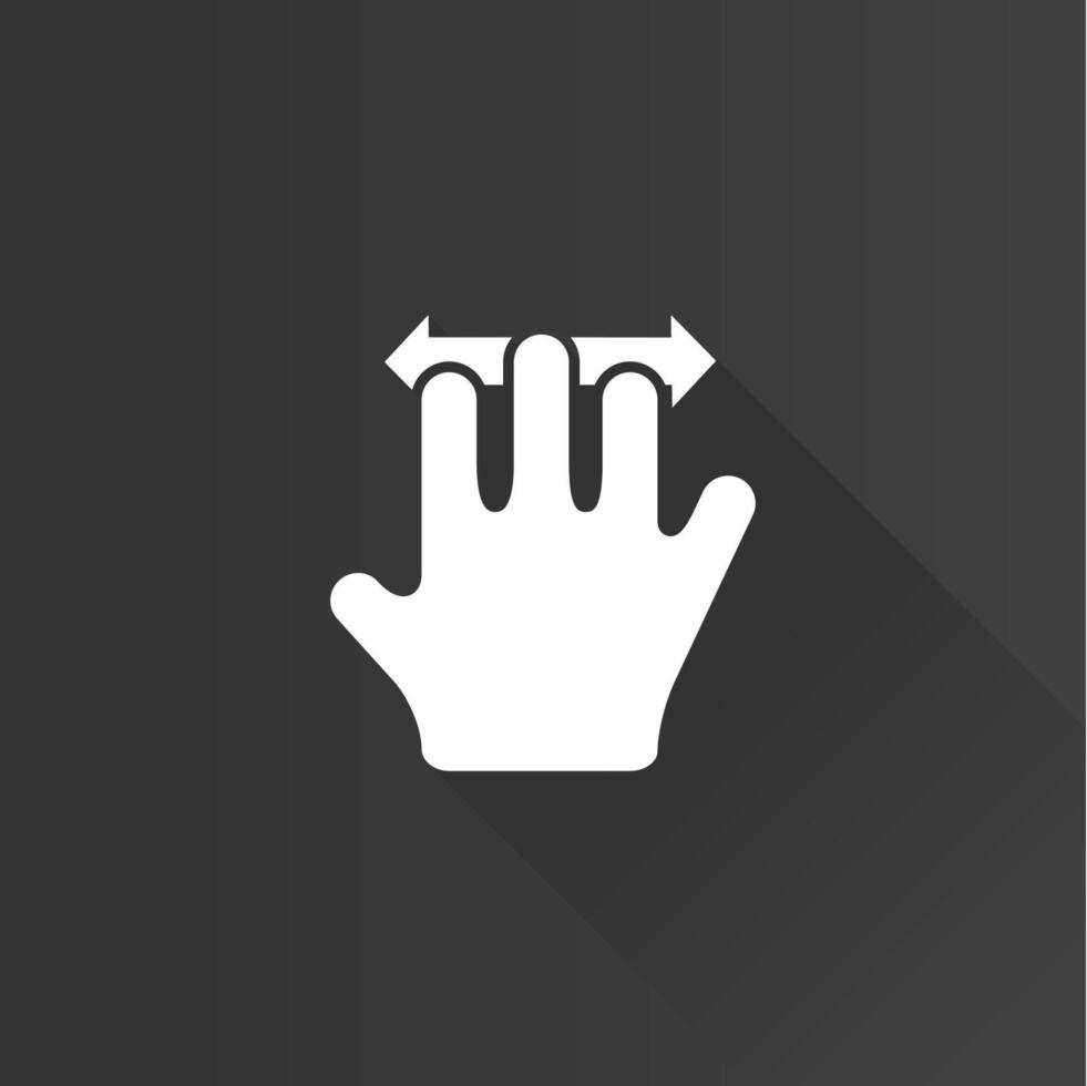 doigt geste plat Couleur icône longue ombre vecteur illustration