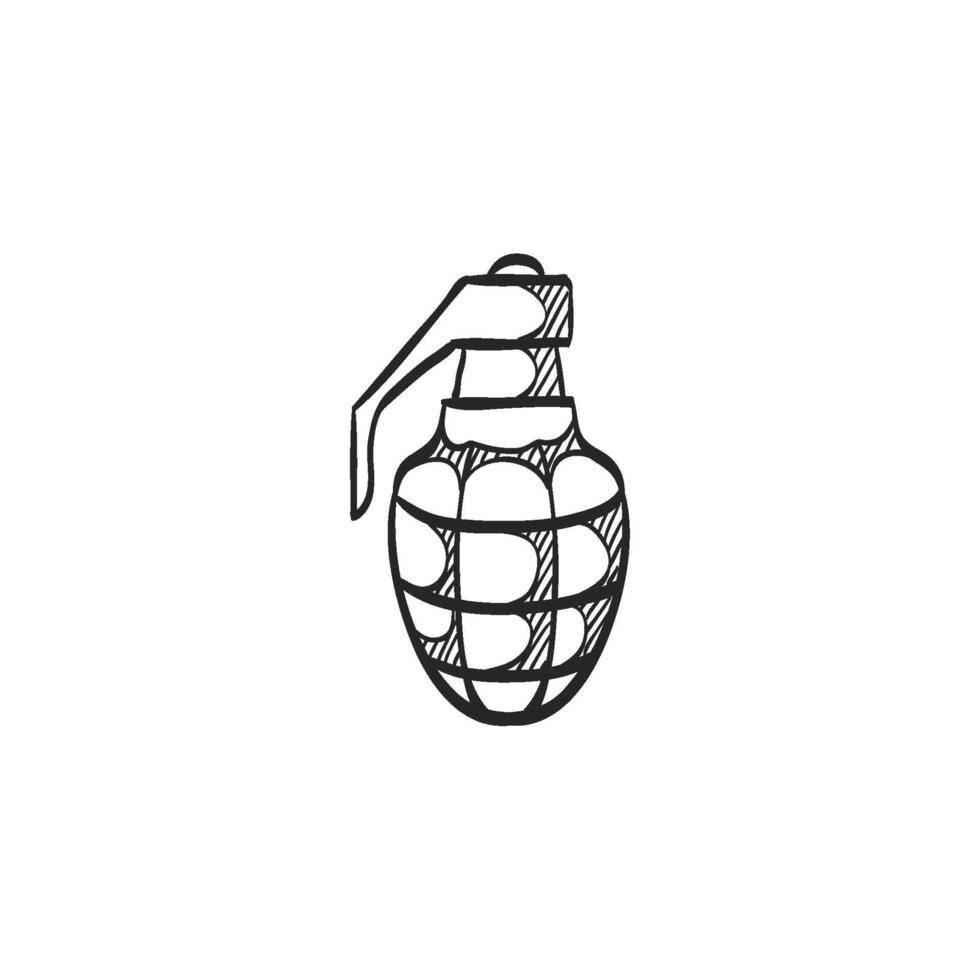 main tiré esquisser icône grenade vecteur