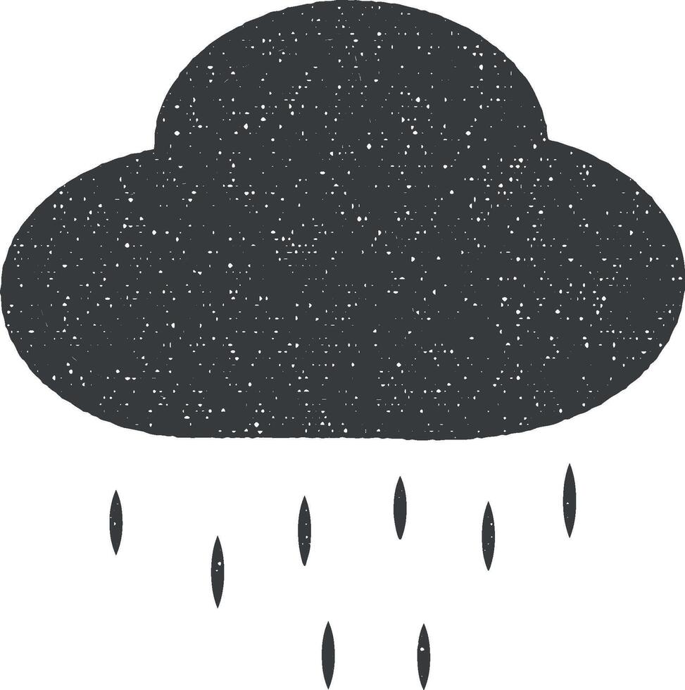 pluie icône vecteur illustration dans timbre style