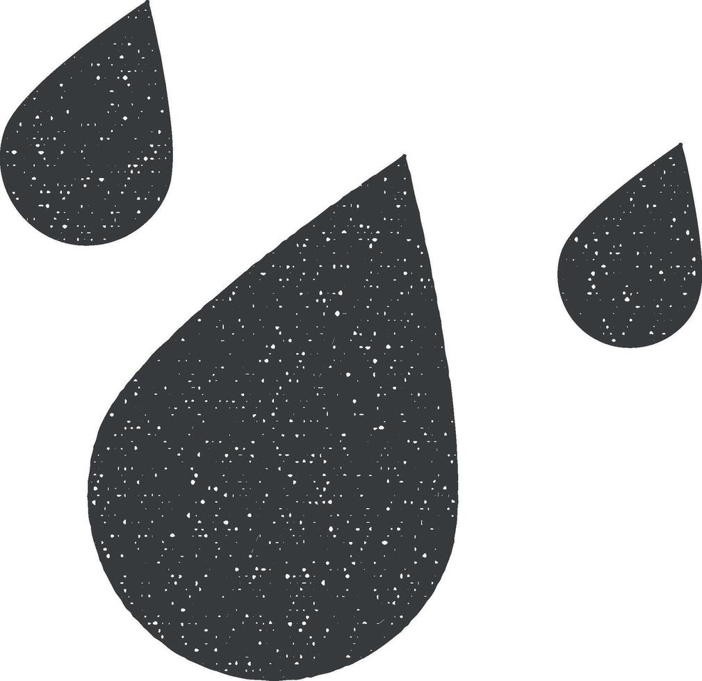 gouttes de pluie icône vecteur illustration dans timbre style