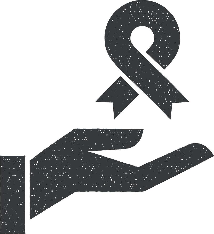 charité, sida vecteur icône illustration avec timbre effet