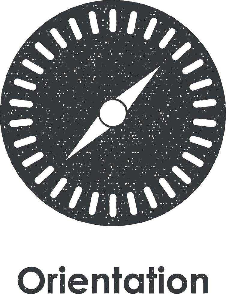 boussole, orientation vecteur icône illustration avec timbre effet