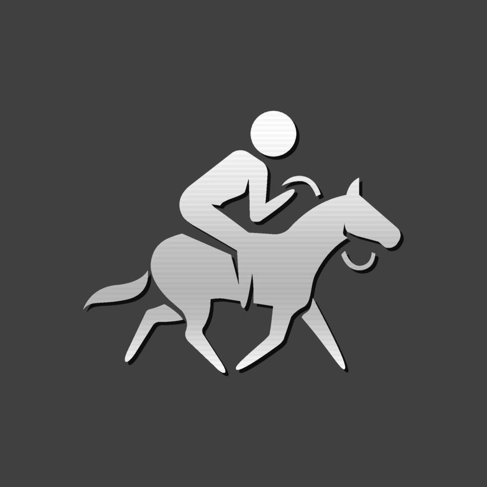 cheval équitation icône dans métallique gris Couleur style. sport championnat course vecteur