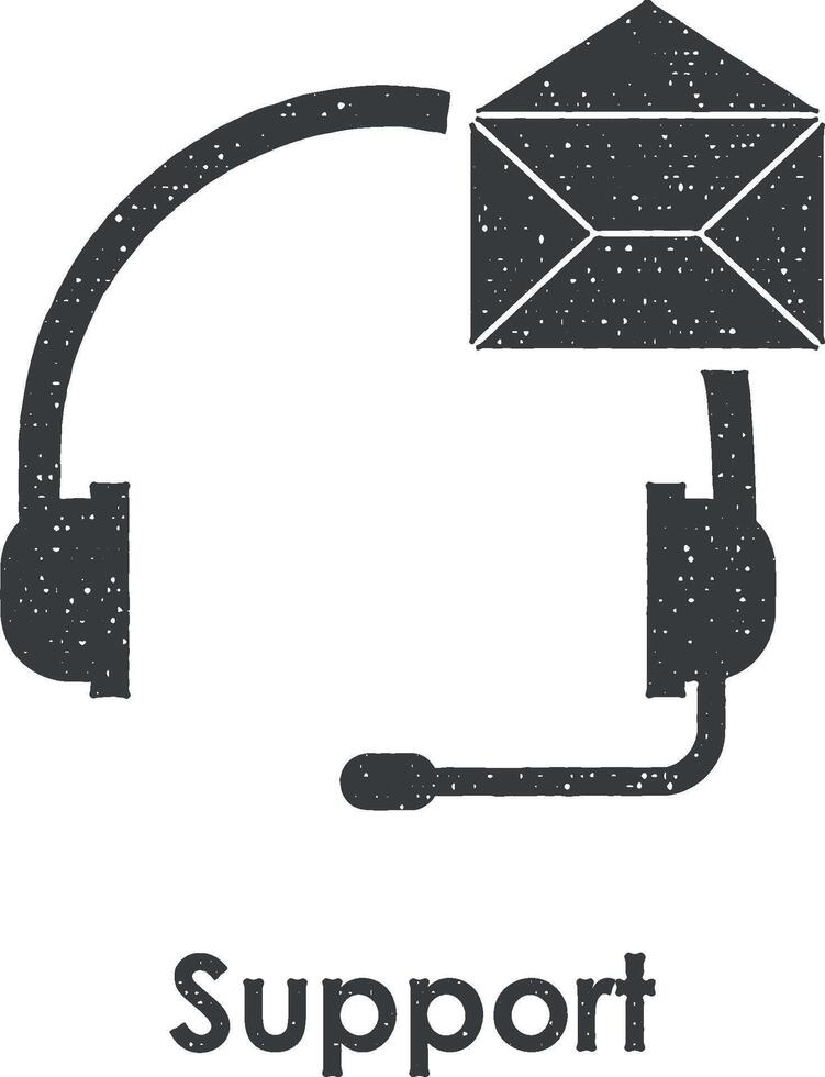 casque de musique, enveloppe, soutien vecteur icône illustration avec timbre effet