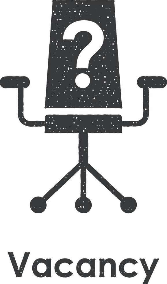 Bureau chaise, question, poste vacant vecteur icône illustration avec timbre effet