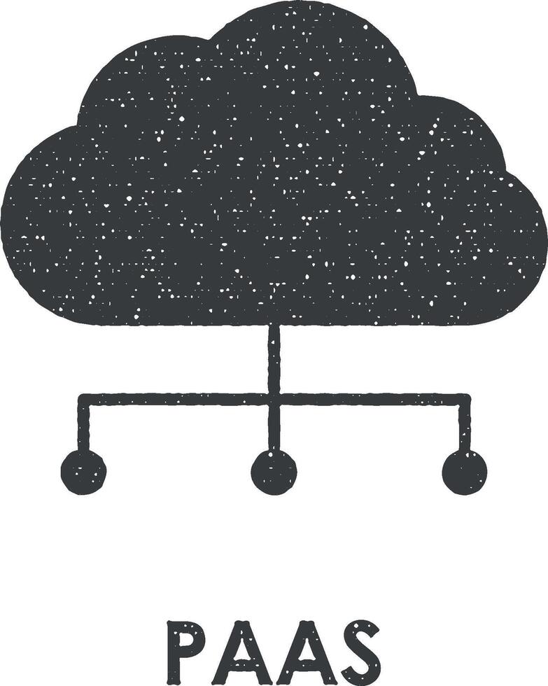 nuage, connexion, paas vecteur icône illustration avec timbre effet