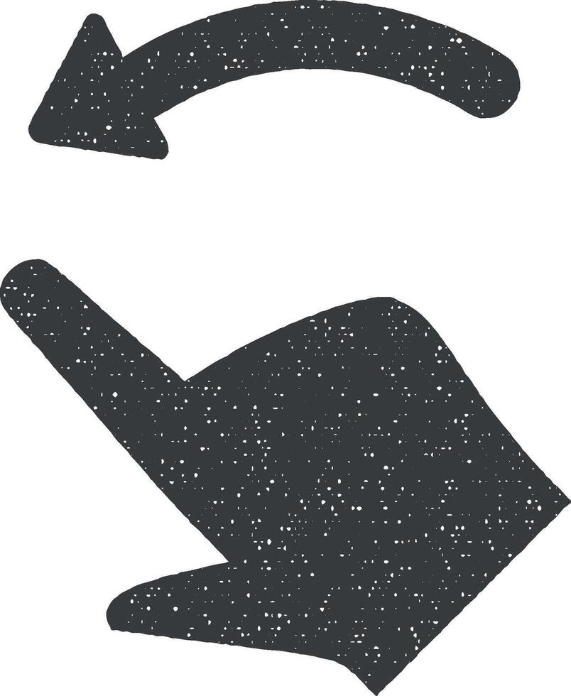 main, des doigts, geste, glisser, la gauche vecteur icône illustration avec timbre effet