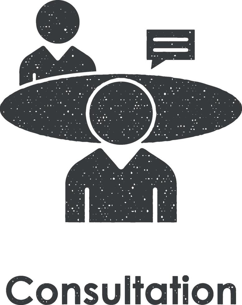 communication, hommes, consultation vecteur icône illustration avec timbre effet
