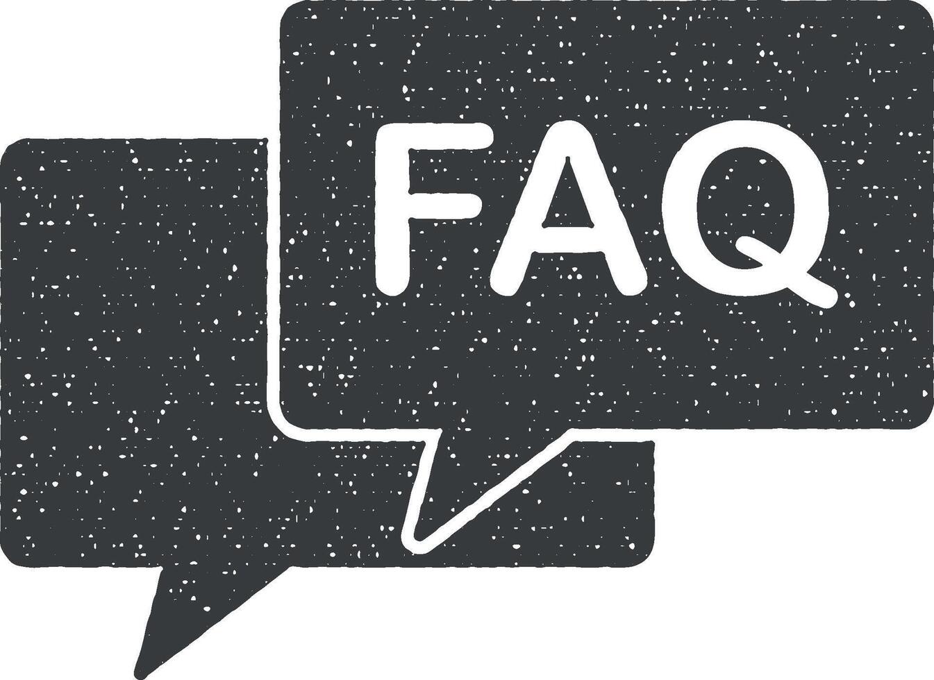 FAQ conversation vecteur icône illustration avec timbre effet