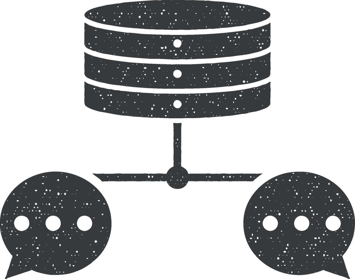 discuter, données, base de données vecteur icône illustration avec timbre effet