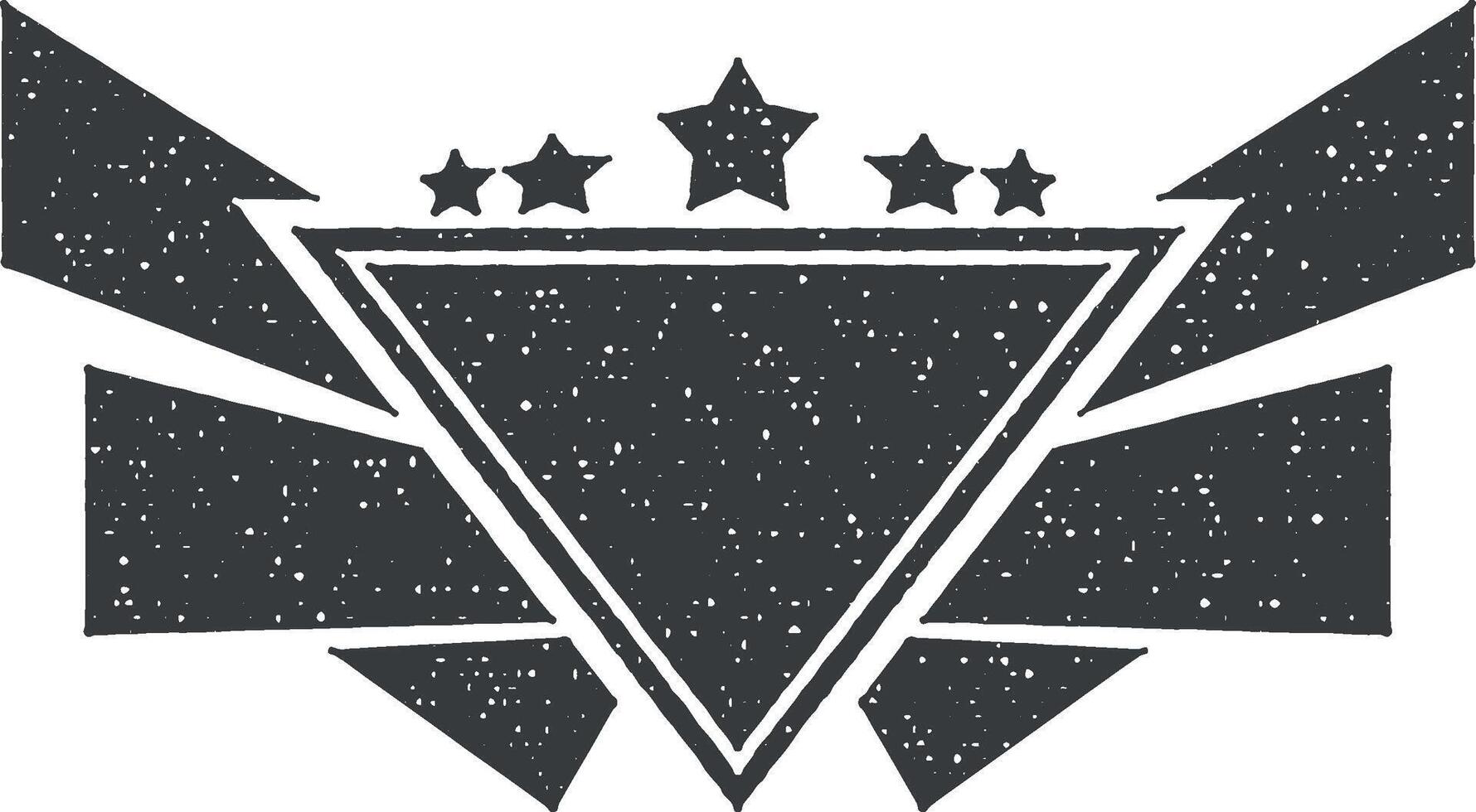 étoile pièce vecteur icône illustration avec timbre effet