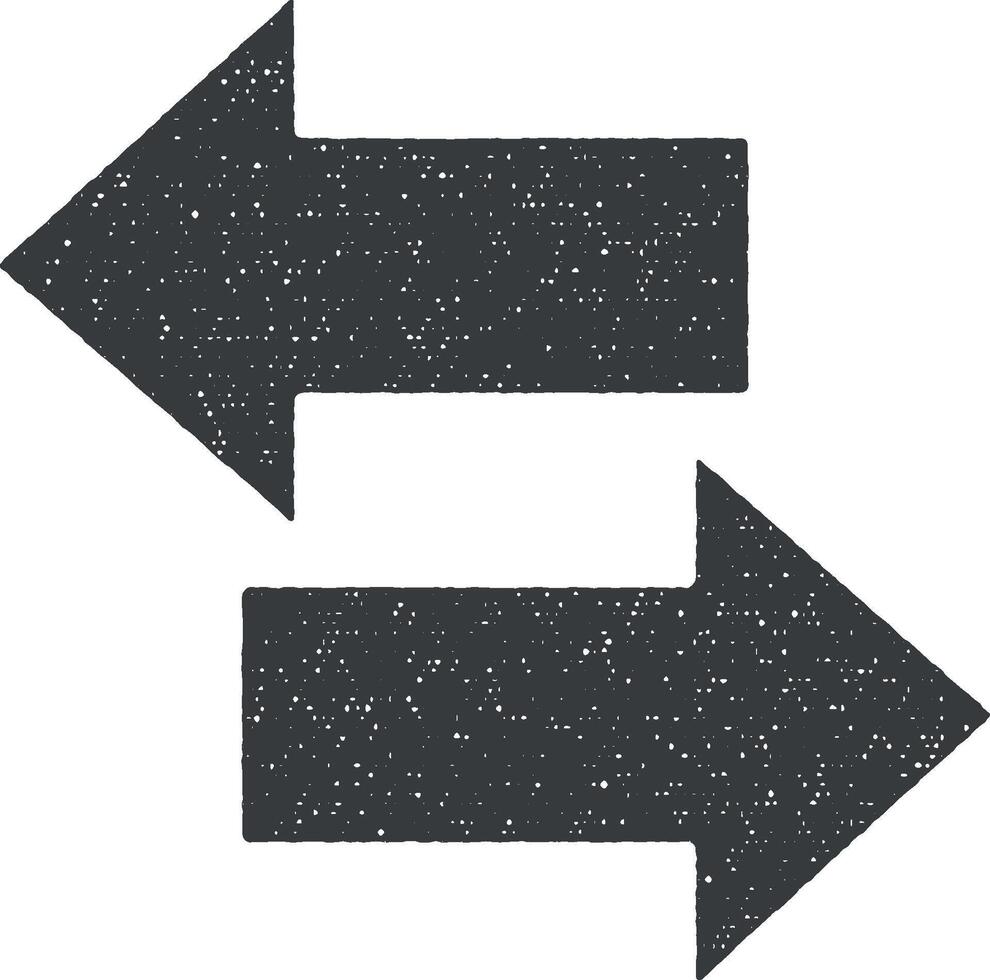 La Flèche la gauche droite vecteur icône illustration avec timbre effet
