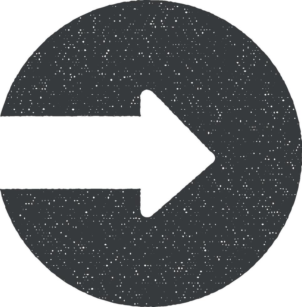 La Flèche droite vecteur icône illustration avec timbre effet