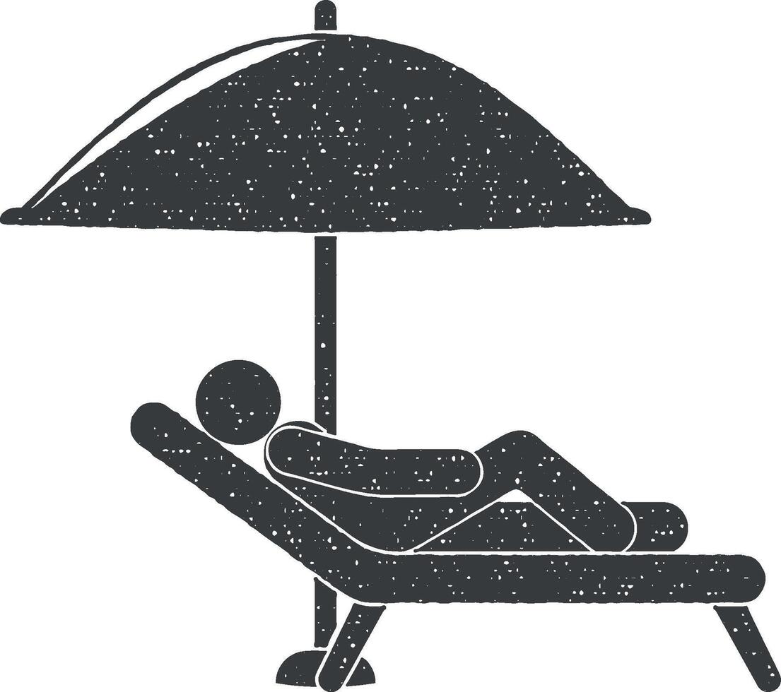 bronzer en dessous de un parapluie vecteur icône illustration avec timbre effet