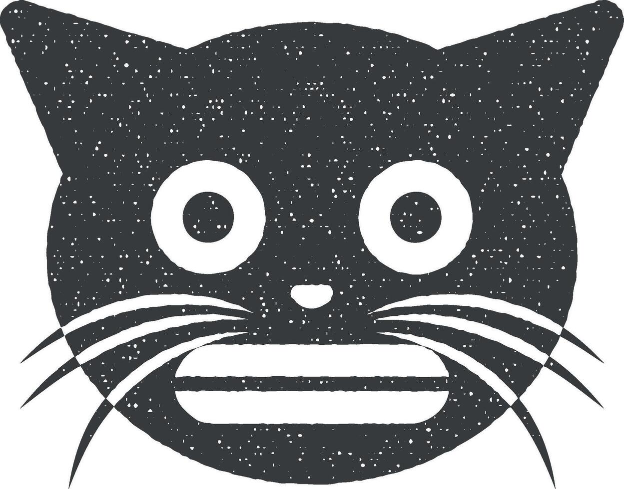 sourire chat vecteur icône illustration avec timbre effet