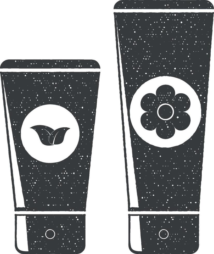 crème tubes vecteur icône illustration avec timbre effet