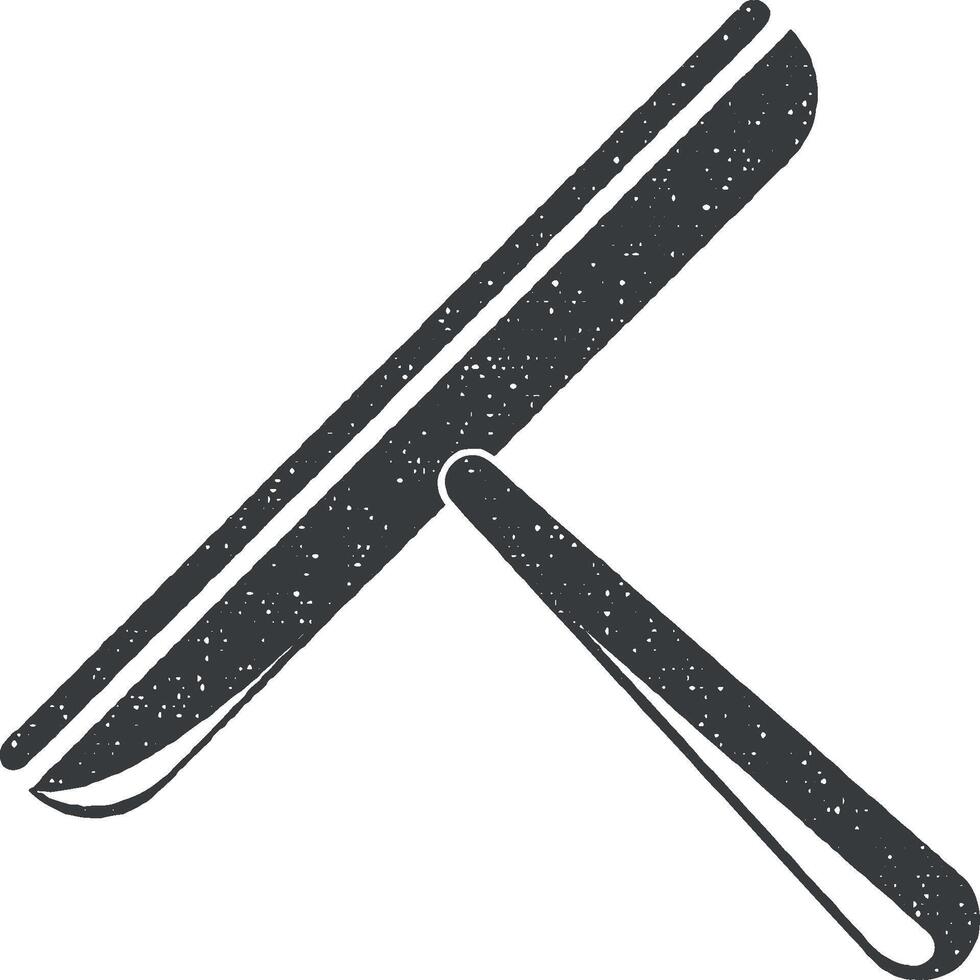 brosse pour nettoyage les fenêtres vecteur icône illustration avec timbre effet